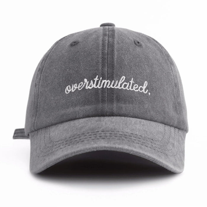 Wholesale Trendy Black Adjustable Baseball Cap With Distressed Letter Print Curved Brim For Summer Sun Protection Boutique Resale Accessory