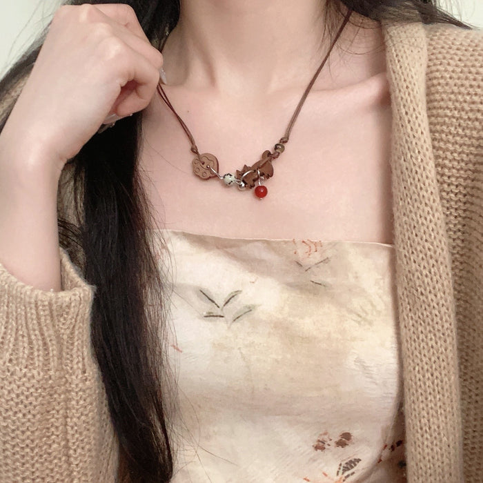 Wholesale Pendant necklace cute niche creative design sweater chain personalized versatile accessory