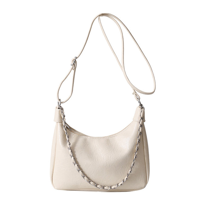 Wholesale Street Trendy Chain Tote Bag PU Small White Fashion Accessory