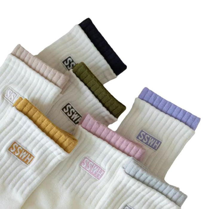 Wholesale Socks, white socks, double ribbed new style, mid length socks, cotton socks, breathable