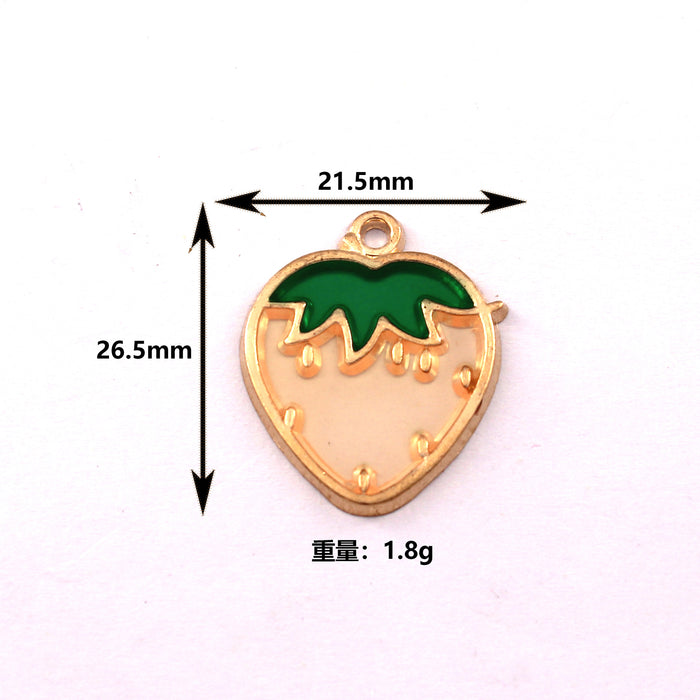 Wholesale 10pcs Personalized Transparent Hollow Fruit Alloy Oil Dropping Earrings Pendant Keychain Pendant Accessories