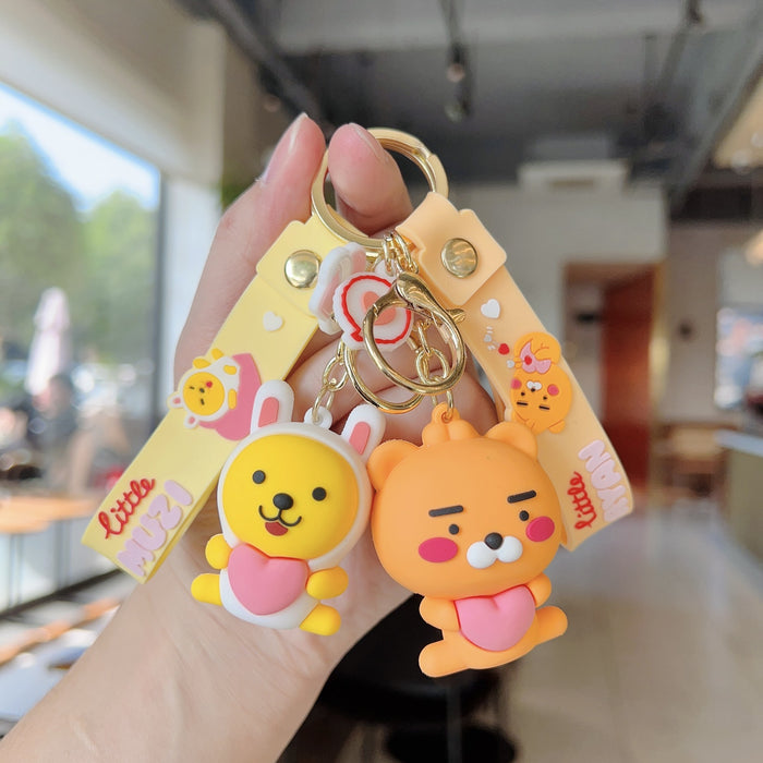 Wholesale Silicone Cartoon Doll Teddy Bear Keychain JDC-KC-WC013