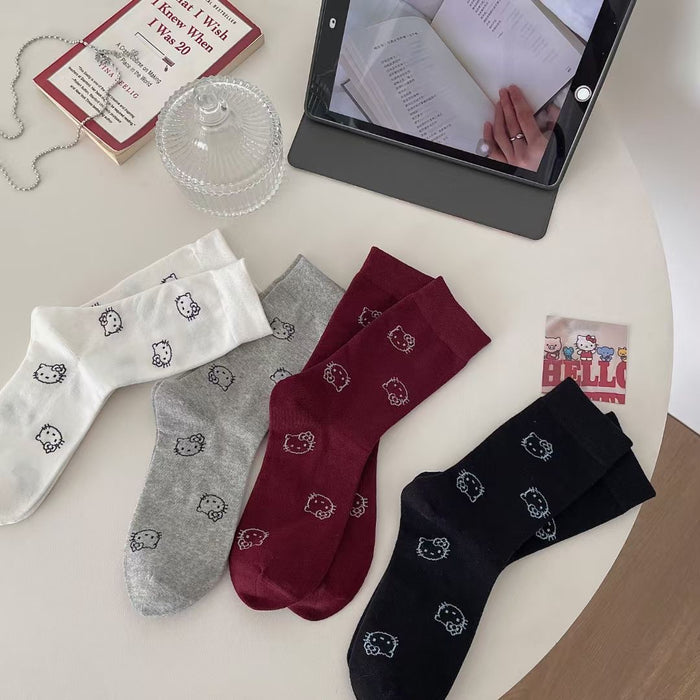 Wholesale Socks, tube socks, cute cartoon cat long socks, pure cotton