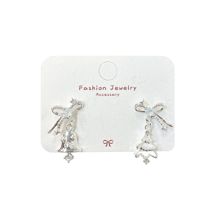 Wholesale Christmas Bell Bow Elegant Earrings