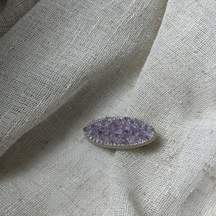 Wholesale Full Diamond Light Amethyst Hairpin Elegant Side Bangs Clip Duckbill Clip Hairpin