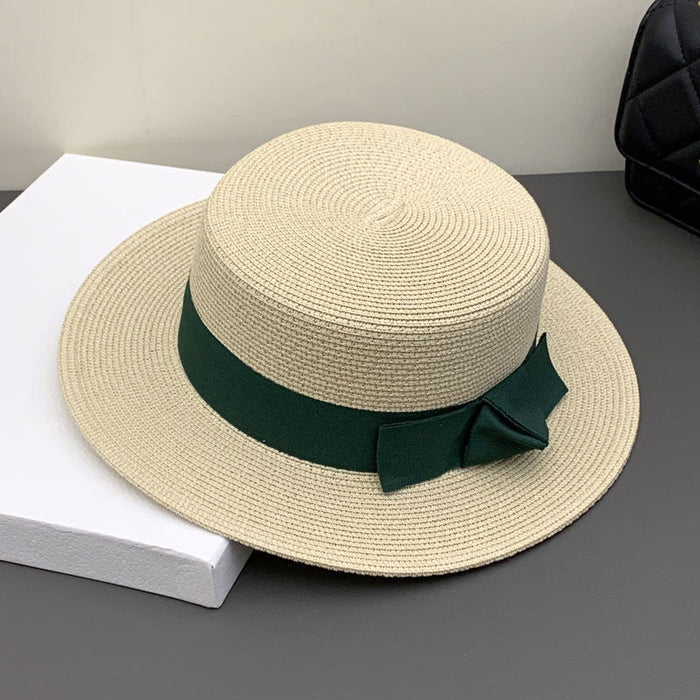 Wholesale Straw Hat Women's Summer Retro Flat Hat Sunshade Sunscreen Beach Hat Traveling Fisherman Hat