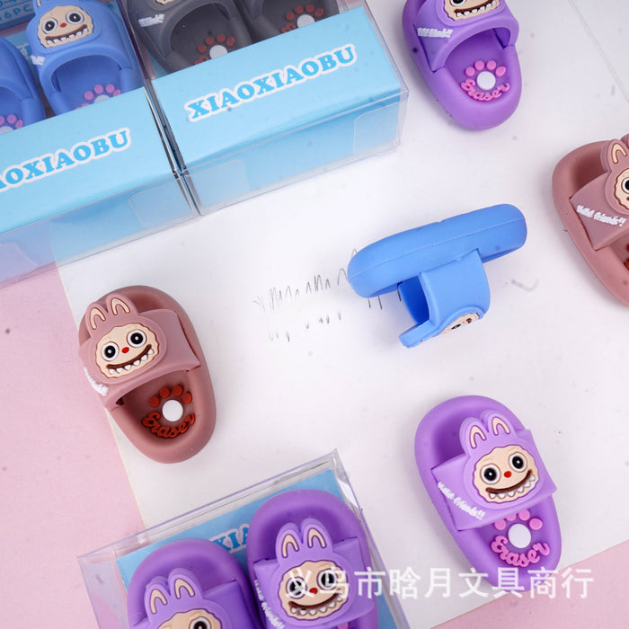 Wholesale Cute Slipper Eraser 2-Pack Fun Creative Mini Pencil Eraser for Students Casual Stationery