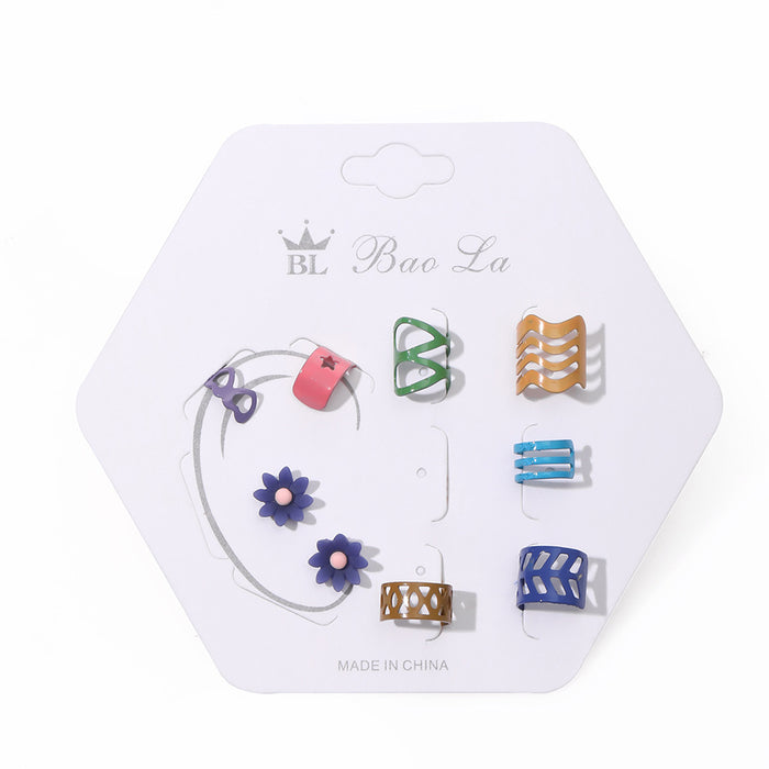 Wholesale retro 5 pairs of imitation gem crystal drop type Bohemian style female earrings