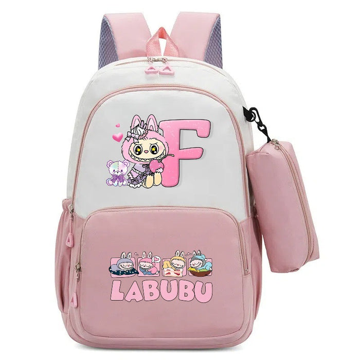 Wholesale cartoon print two-piece backpack set for primary and secondary school students