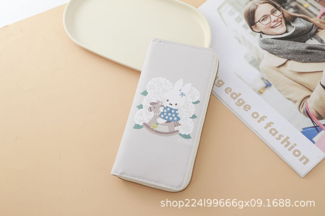 Wholesale PU Leather Cartoon Rabbit Coin Purse Card Holder Wallet Color Block Everyday Fashion Accessory