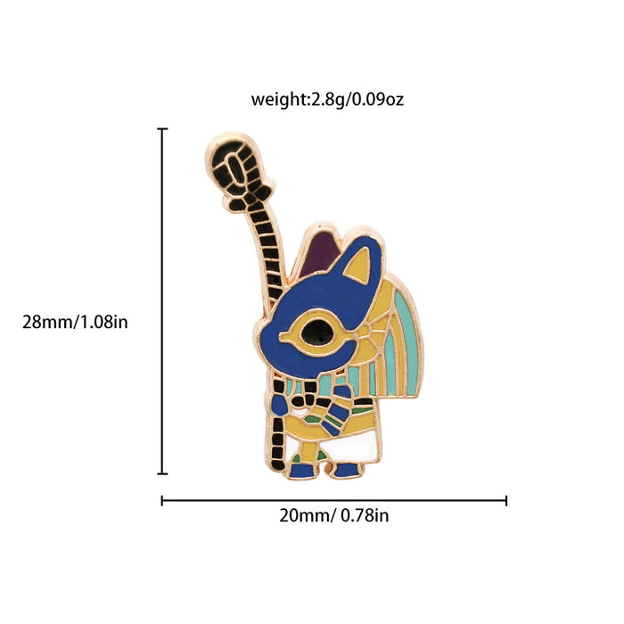 Wholesale Metal Electroplated Cartoon Egyptian Pharaoh Brooch Unisex Retro Pin Fashion Accessory For Bags Clothing Gifts