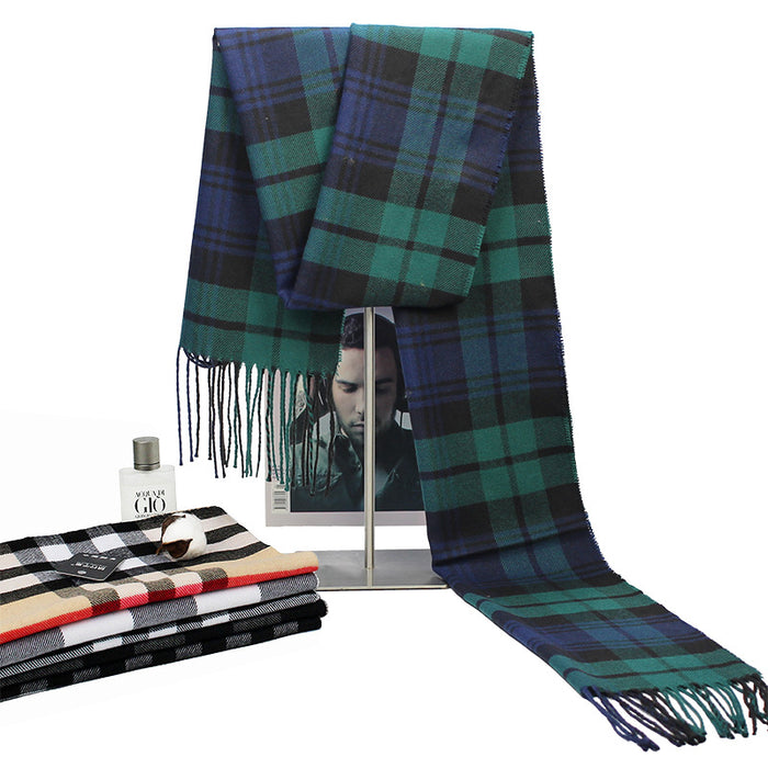 Wholesale  Casual Brushed Thick British Plaid Long