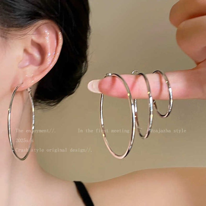 Wholesale Plain Hoop Round Earrings Fashion Temperament Earrings