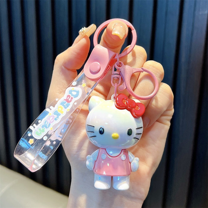 Wholesale Cartoon plating cat key chain soft plastic bag pendant