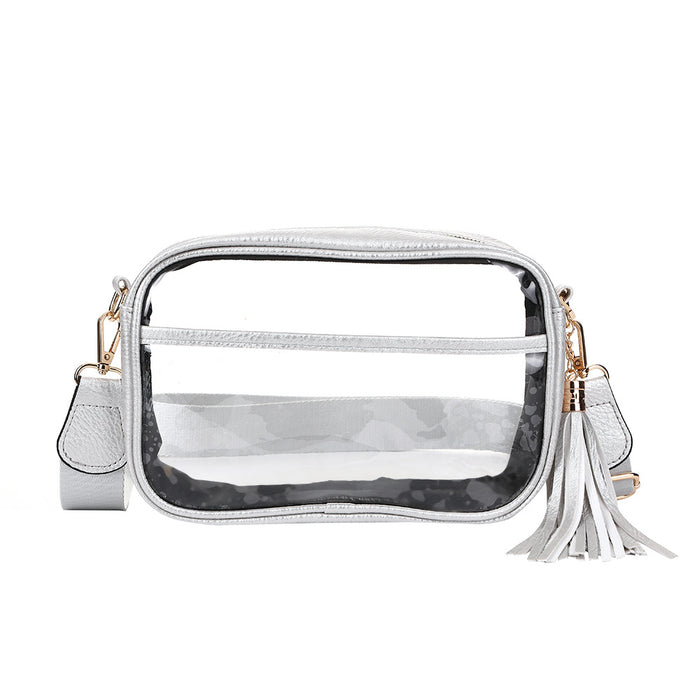 Wholesale TPU Leather Transparent Crossbody Bag Silver Urban Simple Shoulder Bag MOQ≥2