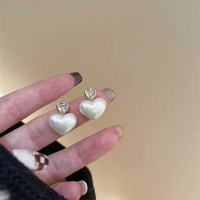 Wholesale Love Zircon Ear Clip Fashionable Sweet Earrings Retro Exquisite Small Temperament Earrings