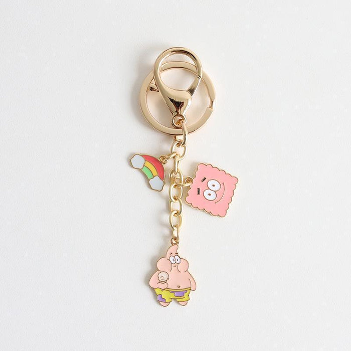 Wholesale  Cartoon Sponge Baby  keychain key ring men and women couple pendant bag ornaments