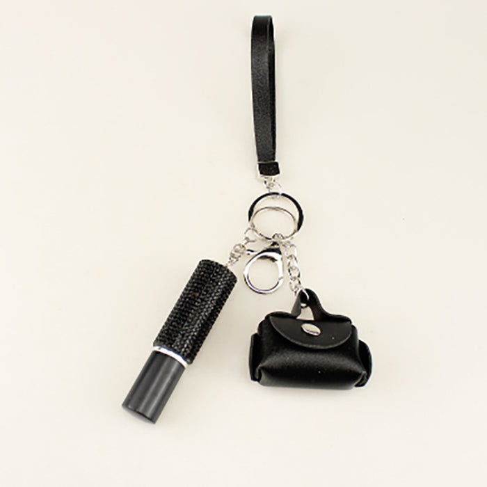 Wholesale Coin Purse with Diamond 5ml Perfume Spray Empty Bottle Plastic Keychain JDC-KC-TouMS055