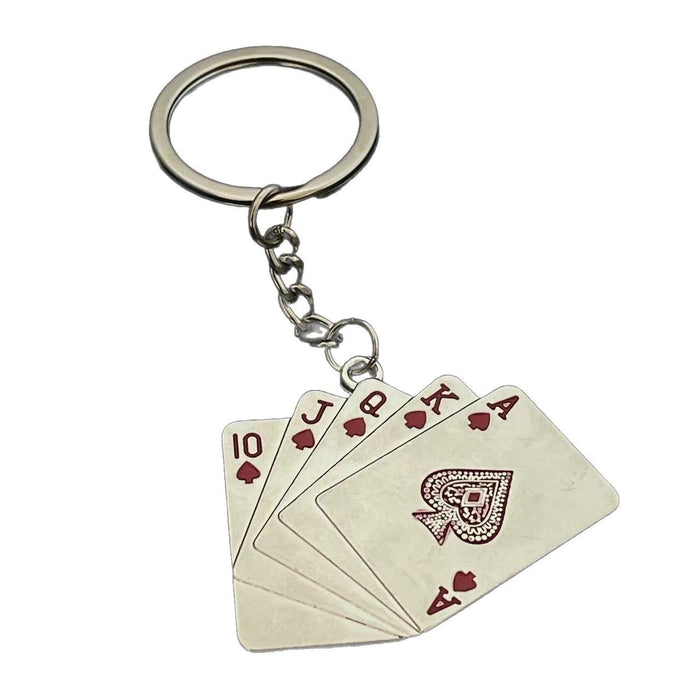 Wholesale playing cards flush key pendant key ring accessories creative small gifts