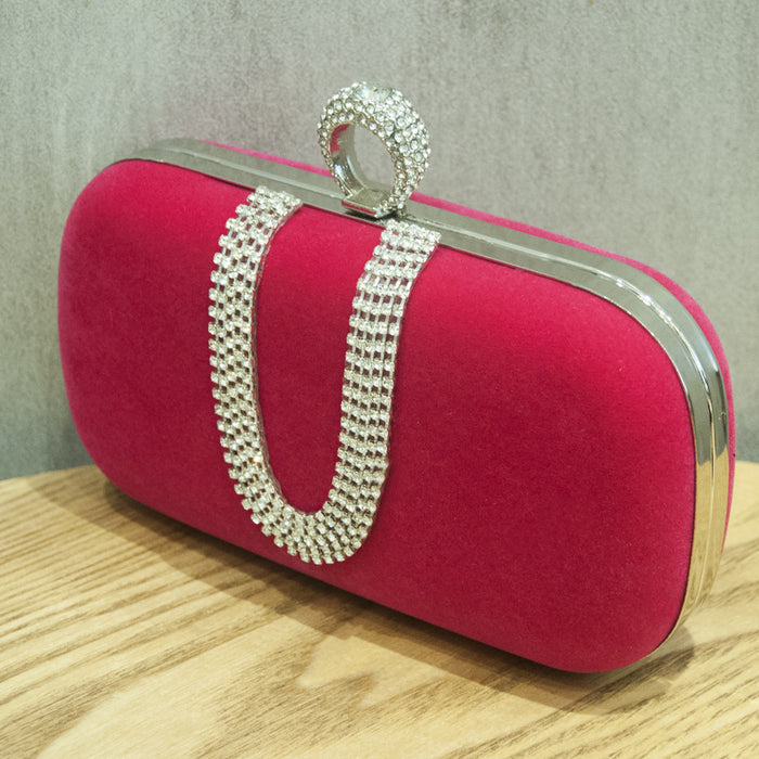 Wholesale Velvet Diamond Evening Bag Handbag JDC-HB-YiX022