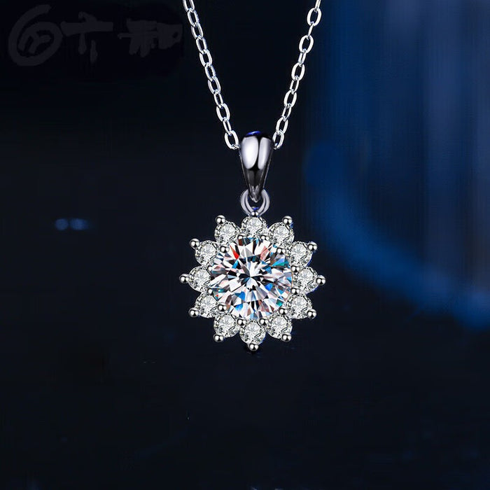 Wholesale Necklace, pure silver sunflower pendant, accessory