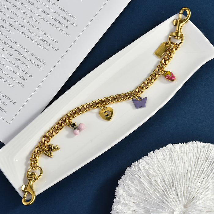 Wholesale Trendy Butterfly Bag Pendant Chain Metal Fashion Accessory