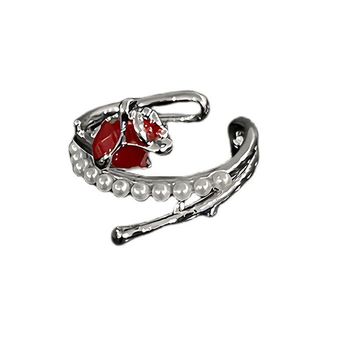 Wholesale Full diamond zircon high-end butterfly heart opening ring, niche design, personality