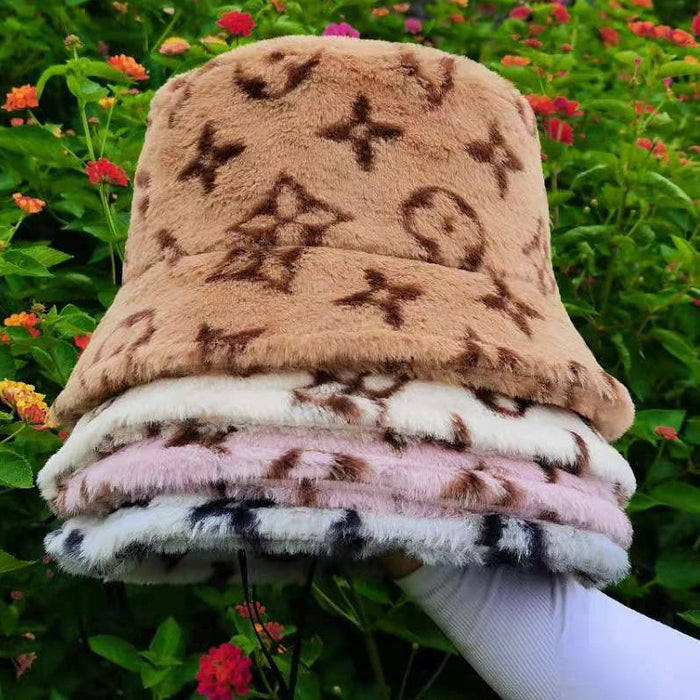 Wholesale winter plush warm fisherman hat with copper coin pattern printing JDC-HT-ShunY002