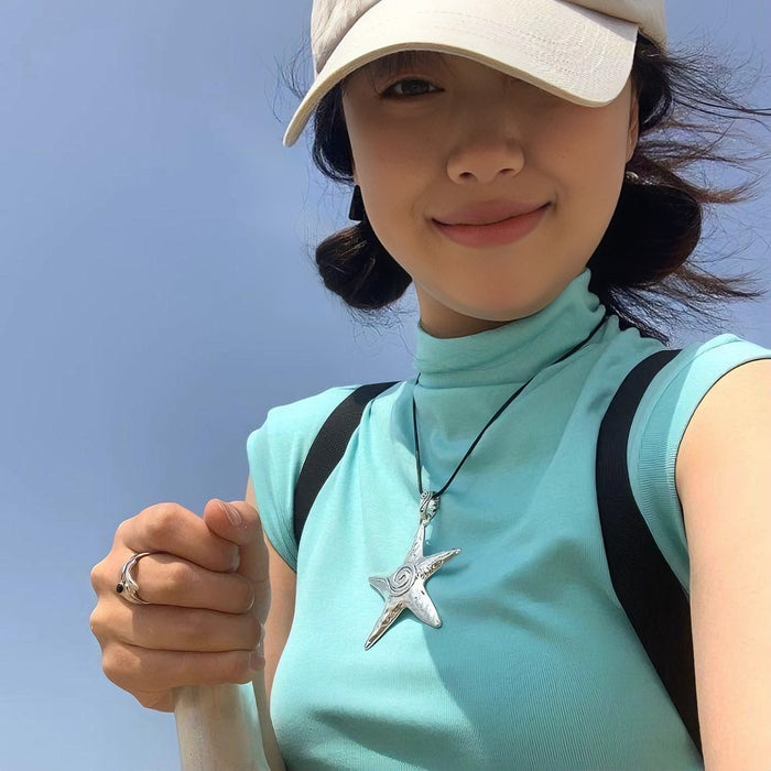 Wholesale Big Five-Pointed Star Necklace  Exaggerated Starfish Clavicle Chain