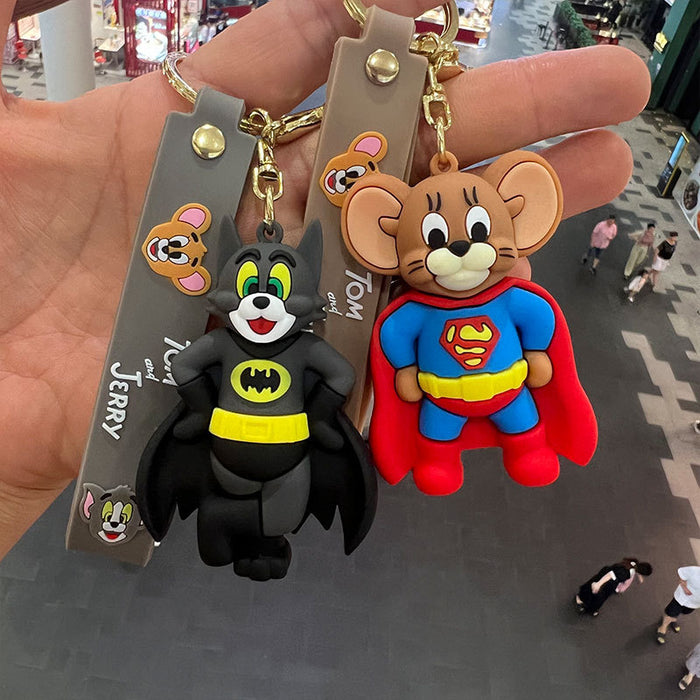 Wholesale Creative Superman Doll Keychain Pendant Car Chain School Bag Accessories Gift JDC-KC-MiaoYi001