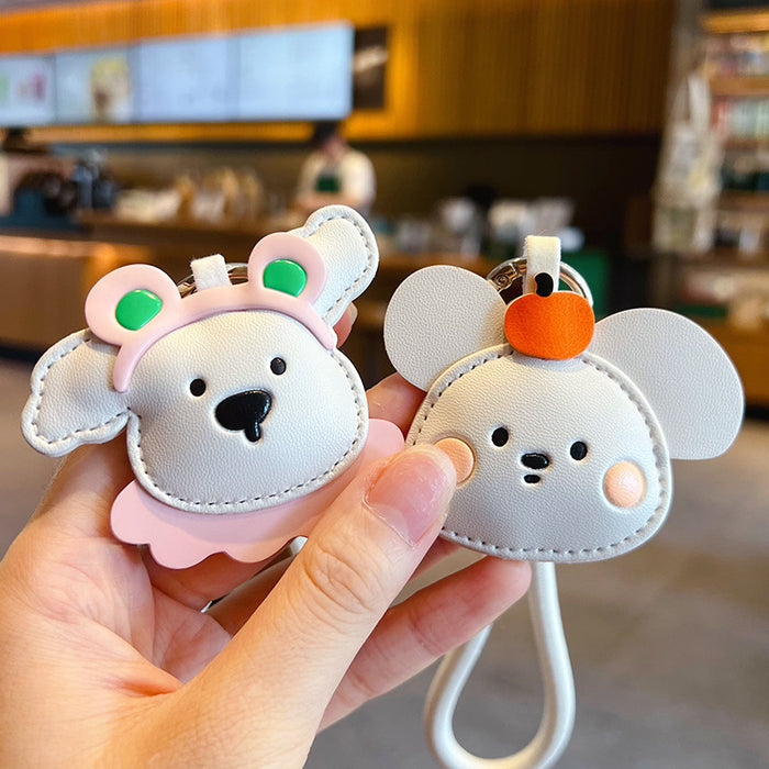 Wholesale PU Leather Dog Cartoon Keychain Pendant Car Keyring Accessory Boutique Gift
