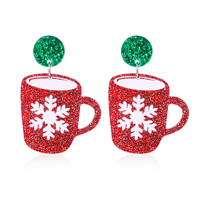 Wholesale Alloy bell snowman elk gingerbread man earrings Christmas earrings