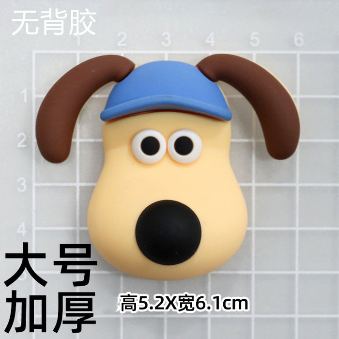 Wholesale 5pcs Cartoon Soft Rubber  Accessories Mobile Phone Shell Patch Hole Shoes Mouthwash Cup Three-dimensional Sticker  Puppy
