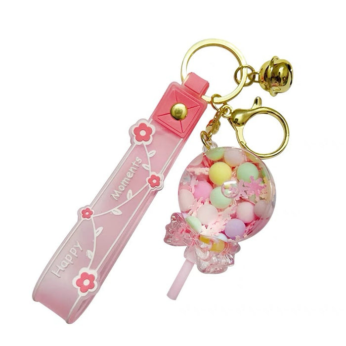 Wholesale Flowing Sand in Oil Floating Lollipop Keychain JDC-KC-MiaoY056