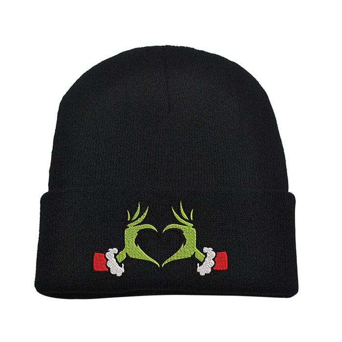 Wholesale Christmas Embroidery Acrylic Wool Knitted Hat JDC-FH-HaiPu011