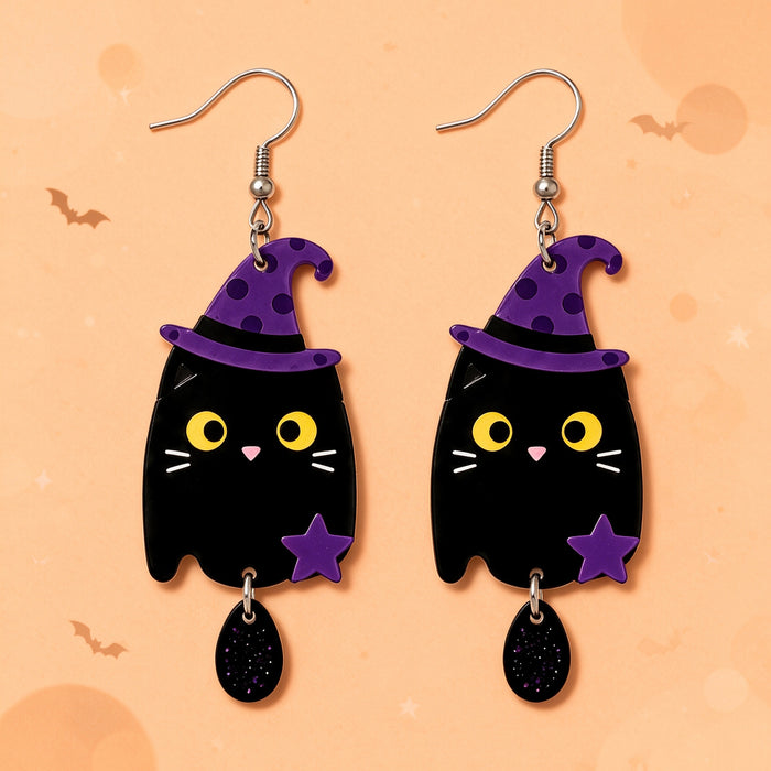 Wholesale 2D Acrylic Cat Earrings For Women Party Wear Fashion Accessory