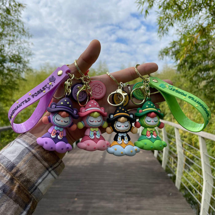 Wholesale Creative Magic Forest Keychain 3D Soft Plastic Doll Couple Backpack Pendant Decoration