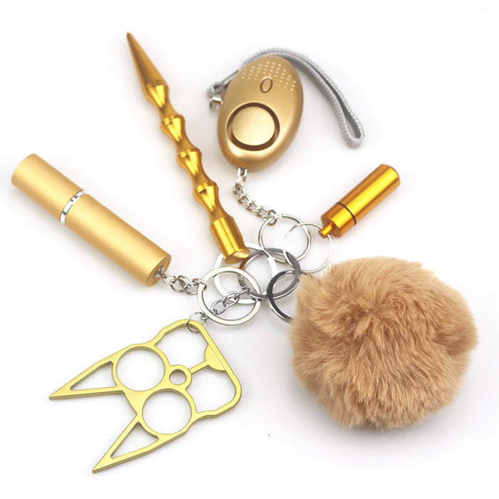 Wholesale Stainless Steel Women S Safety Keychain 6 Piece Set Personal Alarm Whistle Trendy Everyday Fashion Accessory For Boutique Resale