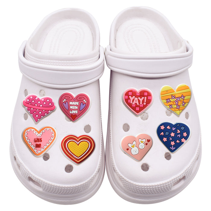 Wholesale Random 100pcs Valentine's Day Love Cartoon Crocs Shoe Buckle JDC-SC-XiaoY002