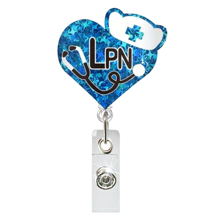 Wholesale Stethoscope Easy-pull Button Love Cross Acrylic Telescopic Keychain JDC-KC-GuXi005