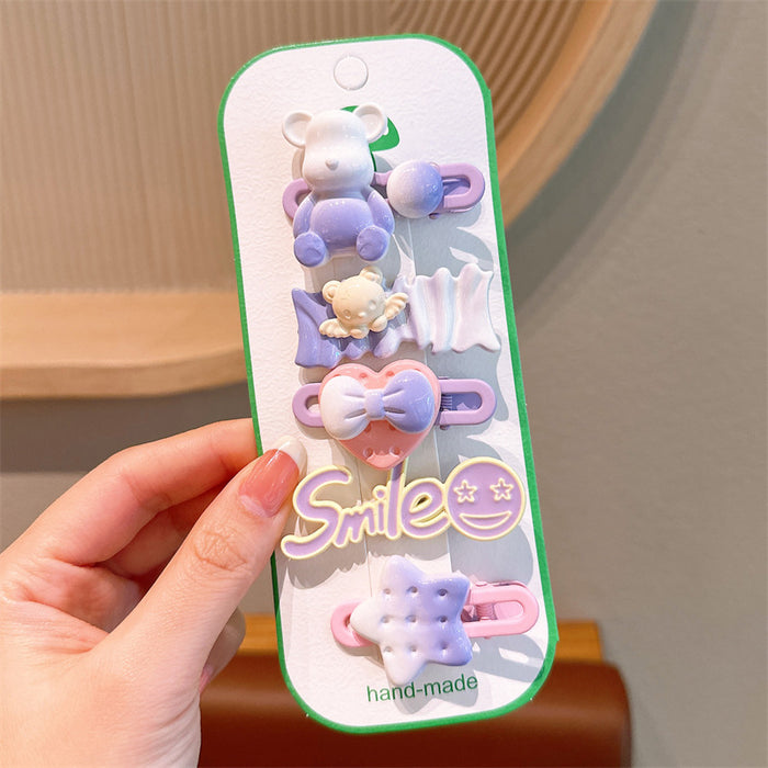 Wholesale Cartoon Children Cute Bear Resin Hair Clip JDC-HC-QiY010