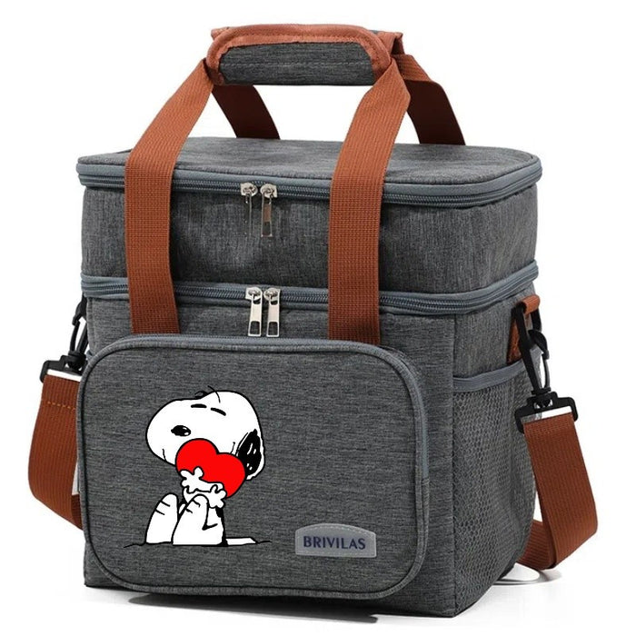 Wholesale Cartoon Cute Double-Layer Lunch Bag Insulated Pouch Handbags