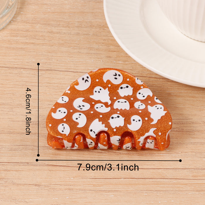 Wholesale PVC  Glow In The Dark Pumpkin Ghost Shark Hair Clip Boutique Resale Hair Accessory