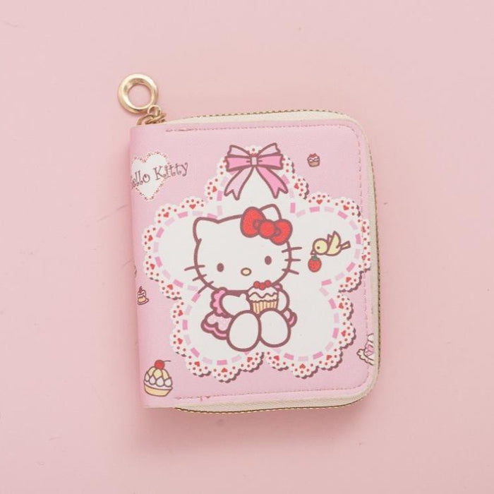 Wholesale Cute Short Waterproof Zip Wallet with Kitten Design