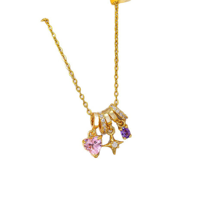 Wholesale Sparkle Tassel Layering Pendant Necklace Trendy Jewelry Accessory Gift MOQ≥2