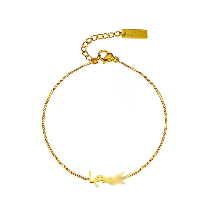 Wholesale Titanium steel gold-plated luxury collarbone chain necklace