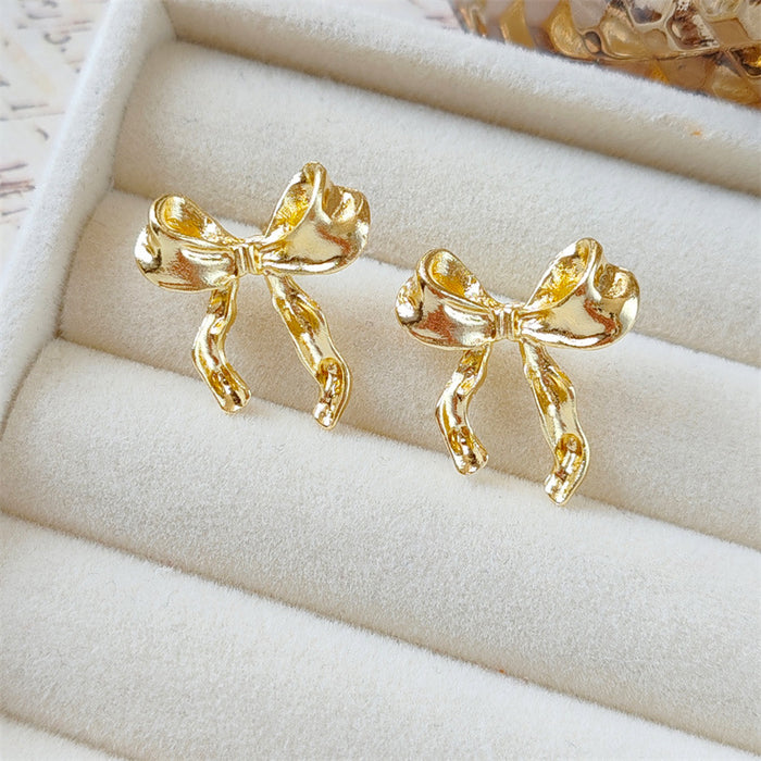 Wholesale Bow earrings with versatile temperament, exquisite and luxurious, niche earrings