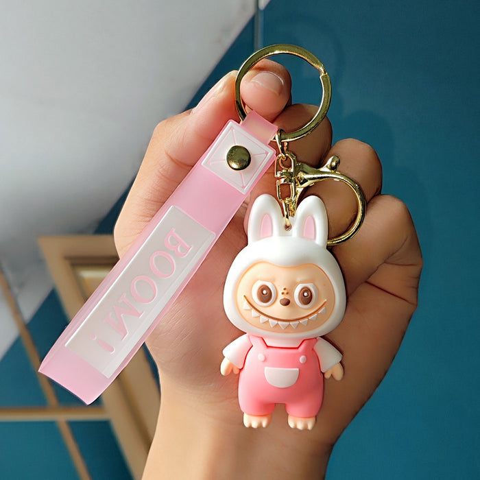 Wholesale   Silicone Keychain Cute Cartoon Doll Pendant Student Schoolbag Hanging Ornaments