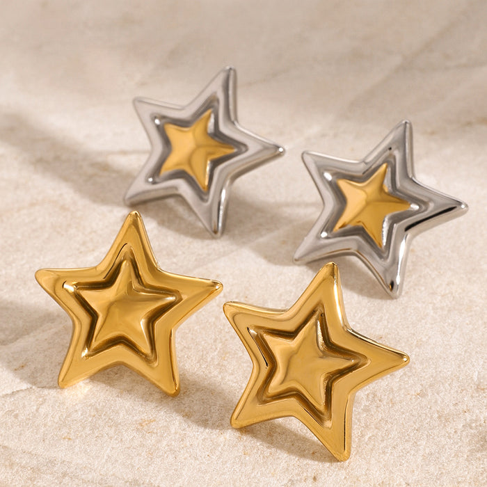 Wholesale Five-Pointed Star Earrings Metal Earrings