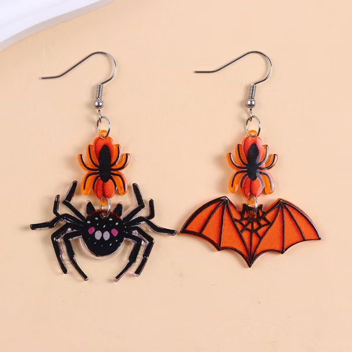 Wholesale  Series Earrings Dark Skull Heart-shaped Earrings Funny Bat Exaggerated Earrings